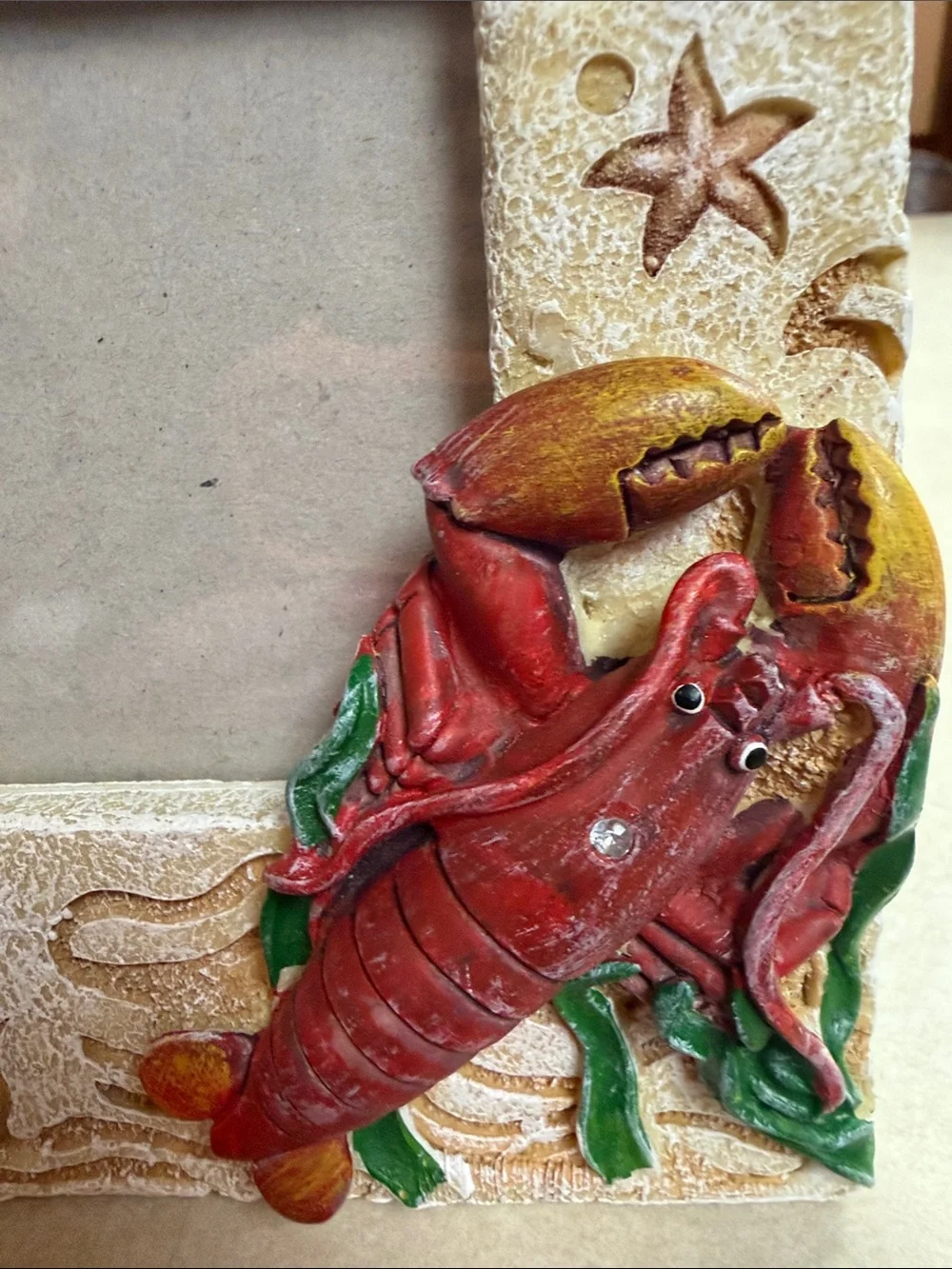 Puzzled Resin Ocean Themed 3-D Picture Frame Lobster Fish Starfish